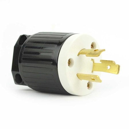 Superior Electric Locking Plug, L6-20P, 20 A, 250V AC, Screw Terminals, Black, White YGA023